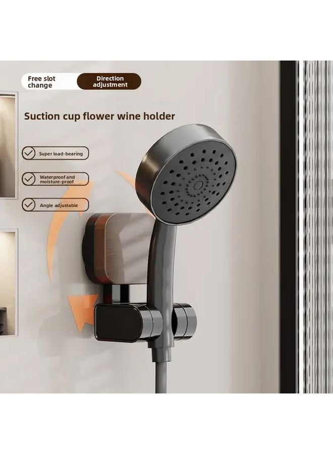 No Drill Suction Shower Head Stand Adjustable Height Angle 4 in 1 Adapter Heavy Duty Plastic Bracket 1pc - Image 4